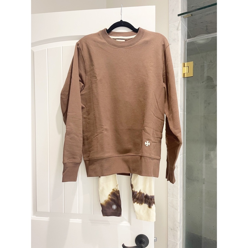 Tory Burch Sport Tie Dye Brown Leggings + Matching Sweatshirt SET